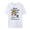 Più Espresso Meno Depresso Stampa Lettere T-shirt Manica Corta Divertente Grafica Addetto al Caffè Unisex Top Regalo Per Amanti del Caffè