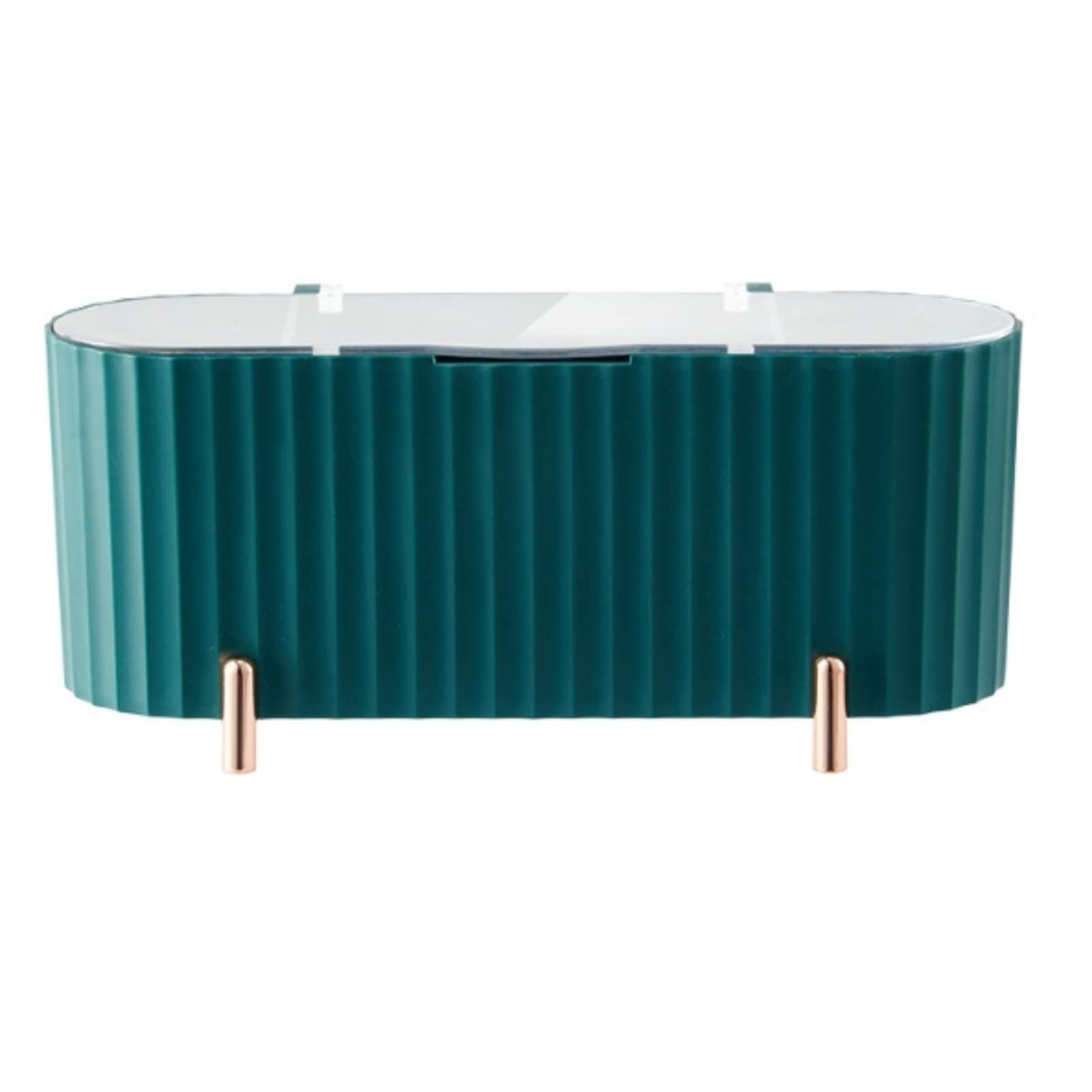 

Lunari Multi-Purpose Case with Lid for Cotton Swabs, Cotton Puffs, and More, Divided Storage Box for Small Items, Organized, Green (Green)