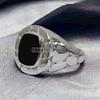 Black Onyx Cushion Cut Gemstone With 925 Sterling Silver Ring For Men's #237 JL375576966711