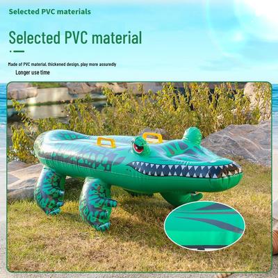 Green Inflatable Crocodile Surfboard Floating Raft & Water Play Mat.