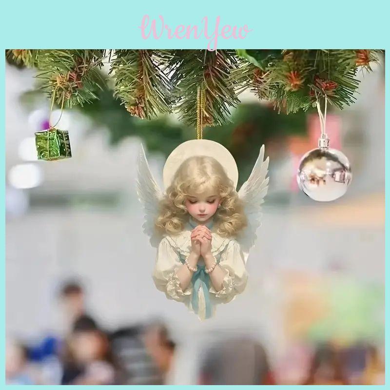 Acrylic Angel Car Interior Decor Pendant For Stylish Vehicle Accessories