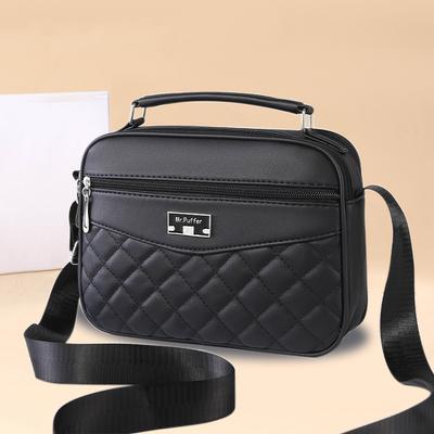New Handbags  Large Capacity  Women's Multi Bag Shoulder Bag  Embroidered Diamond Lattice  Women's Oblique Strap Bag