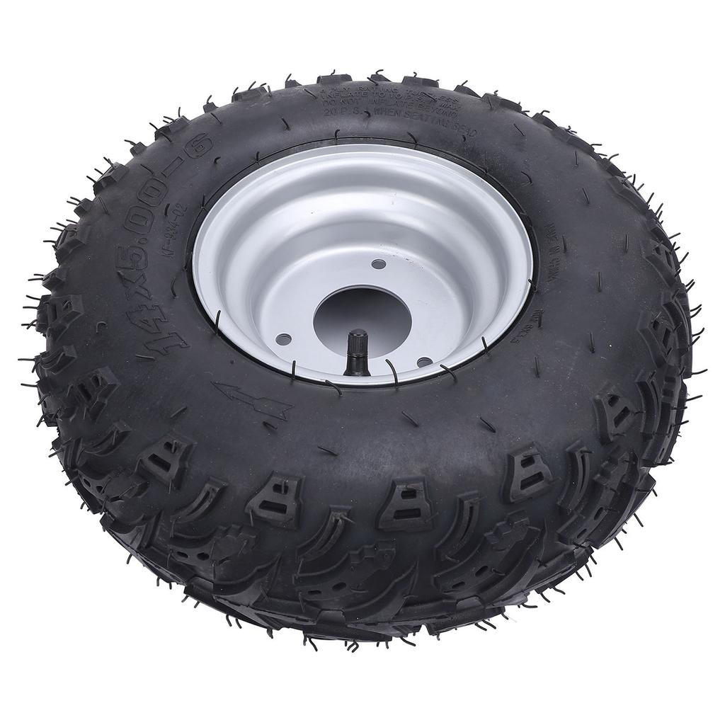 14x5.00 6 Tubeless Tire with Hub Explosion Proof 6 Inches Vacuum Tubeless Tyre for ATV UTV Quad Off Road Go Kart Golf