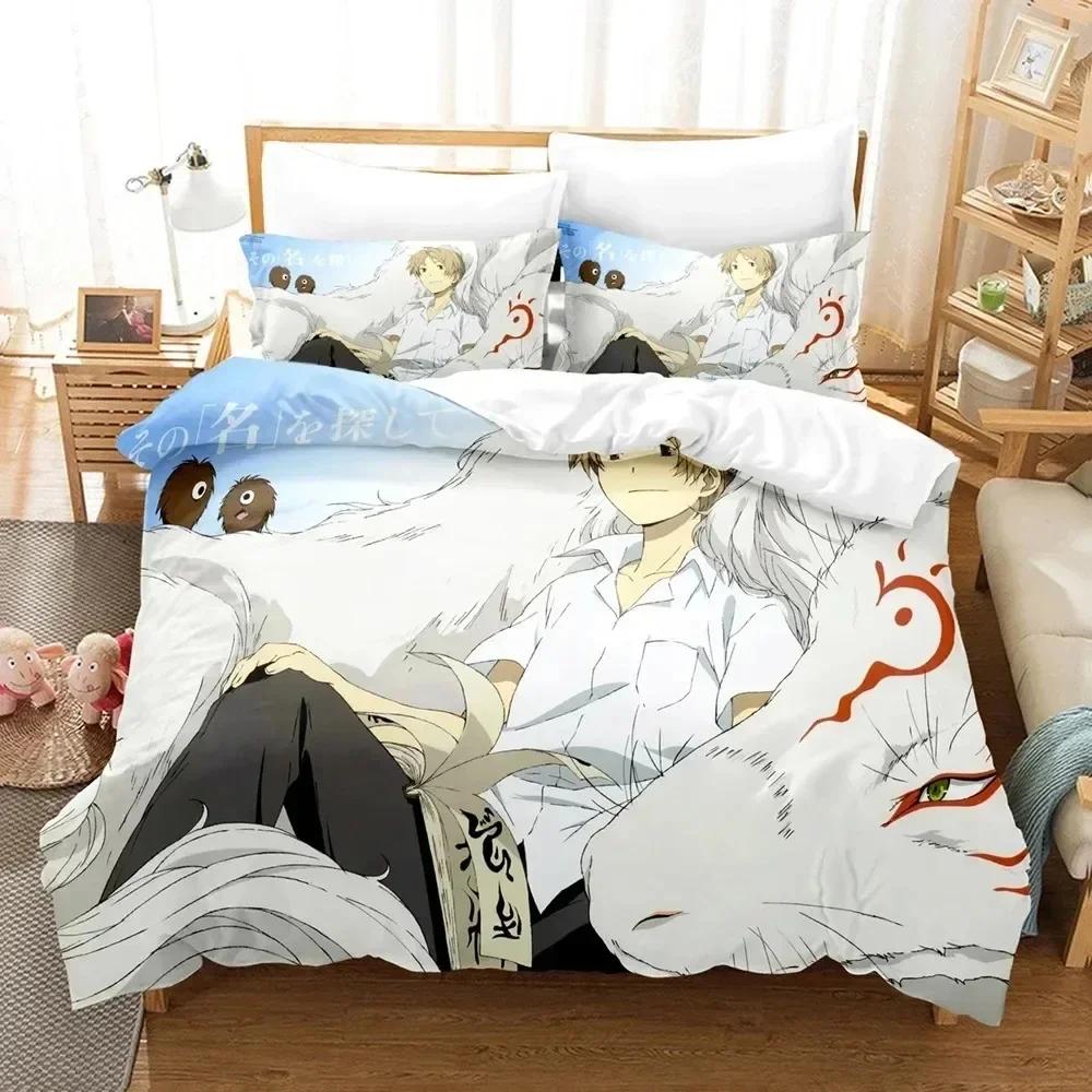 Natsume's Book of Friends Anime Comfortable Duvet Quilt Cover Pillowcase Bedding Set Children Bedroom Decoration Home Textile