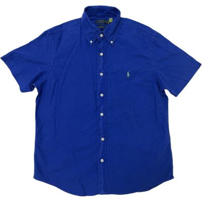 Polo Pony Logo Embroidered Cotton Short Sleeve Shirt Men Shirts 710905290-006