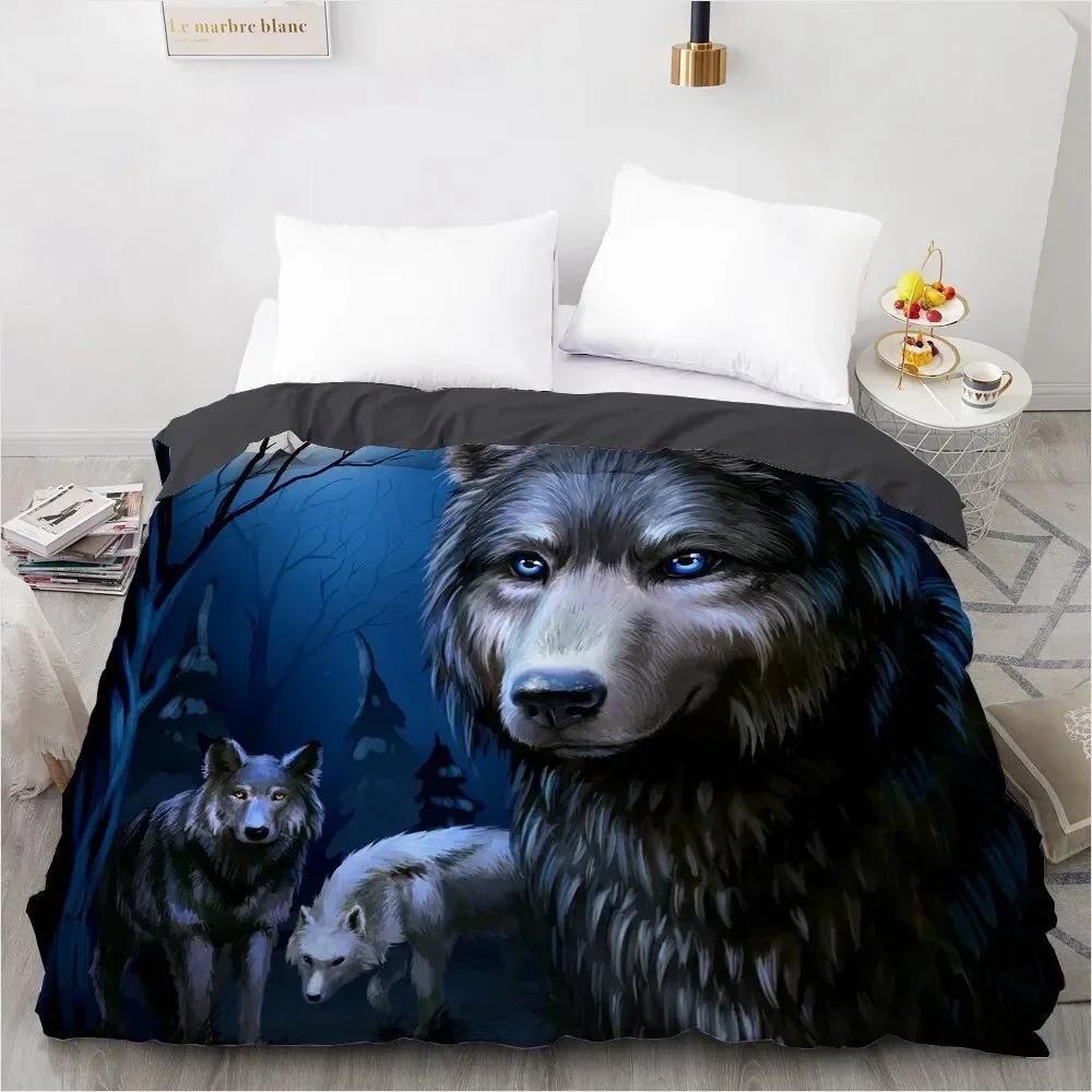 Wolf Cute Animal 3D Duvet Cover Bedding Set Comforter Linen Pillowcases Home Decor Single Double Twin King Queen