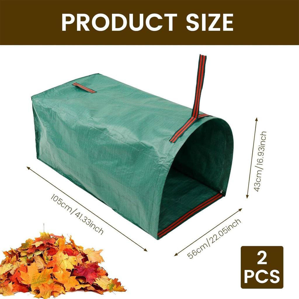 Yard Bags Foldable Stand-Up Container 2 Pieces 270L Portable Yard Garbage Bin For Clippings Branches Debris Landscaping Party