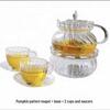European Glass Tea Infuser Set: Includes Teapot with Filter, Glass Cups, and Saucers for Brewing Flower Tea.