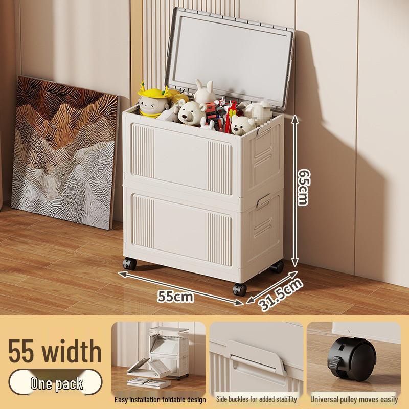 Kids Large Capacity Toy & Snack Storage Box for Dolls and Plush Toys White Gray