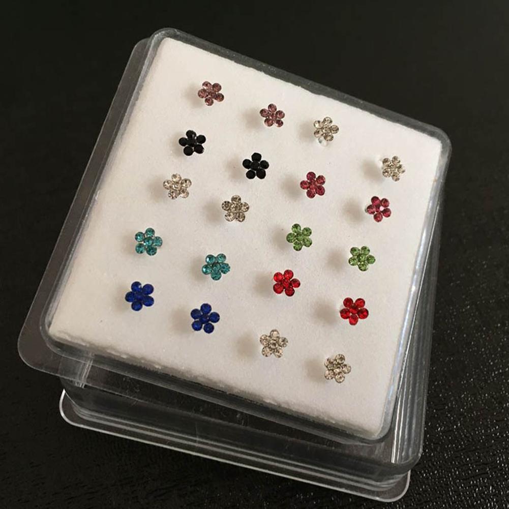 20/40Pcs/Box Women Flower  Nose Stud Body Piercing Jewelry
