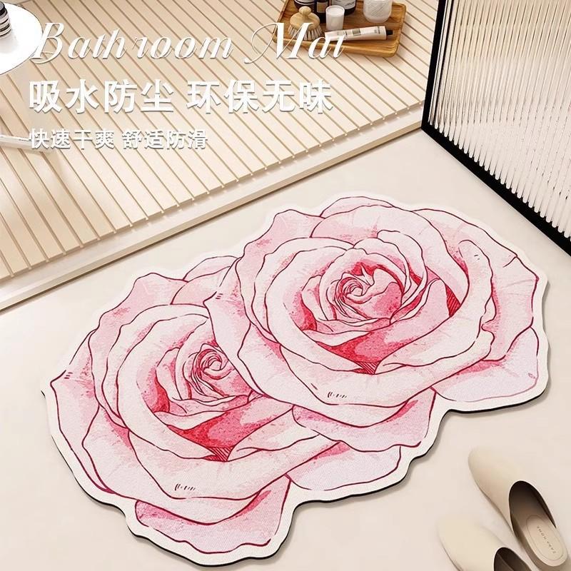 Irregular Bathroom Floor Mat Entrance Door Mat Bathroom Quick Drying Anti Slip Mat Foot Pad