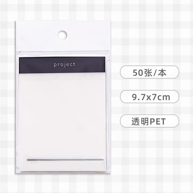 Transparent Sticky Note 50 Sheets Waterproof PET Material notessticky notes adhesive note writing notes office purposes