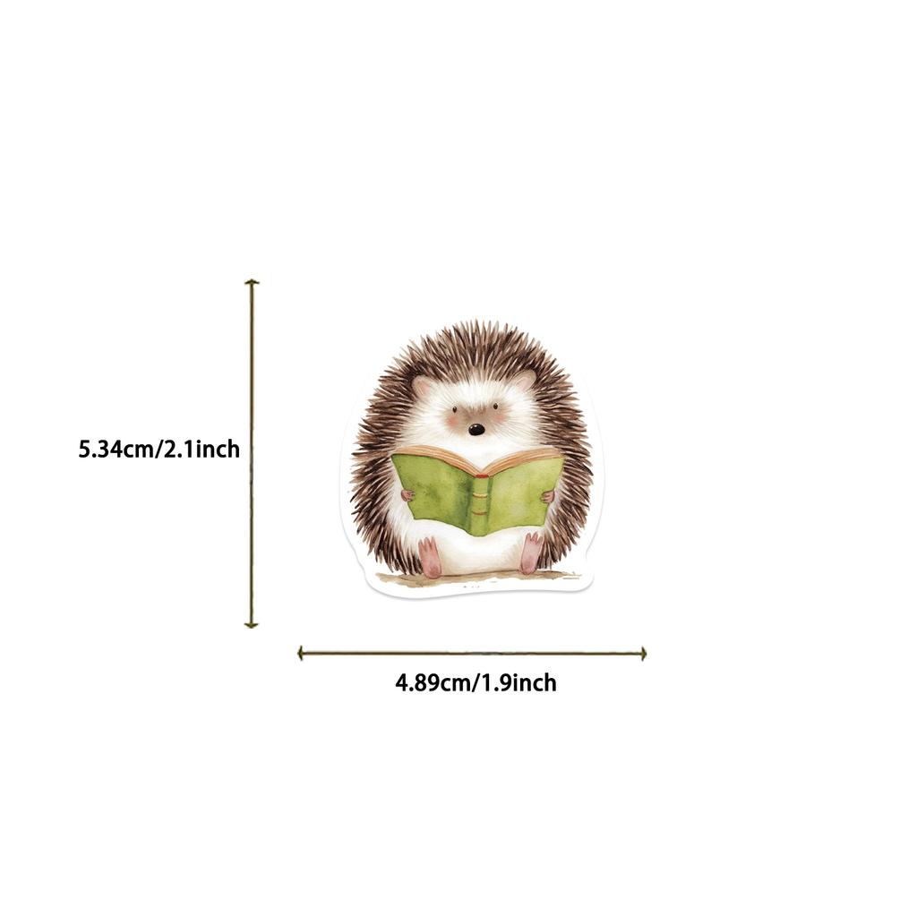 50PCS Animal Bookish Reading Sticker For Scrapbooking Stationery School Supplies Aesthetic Children's Decoration