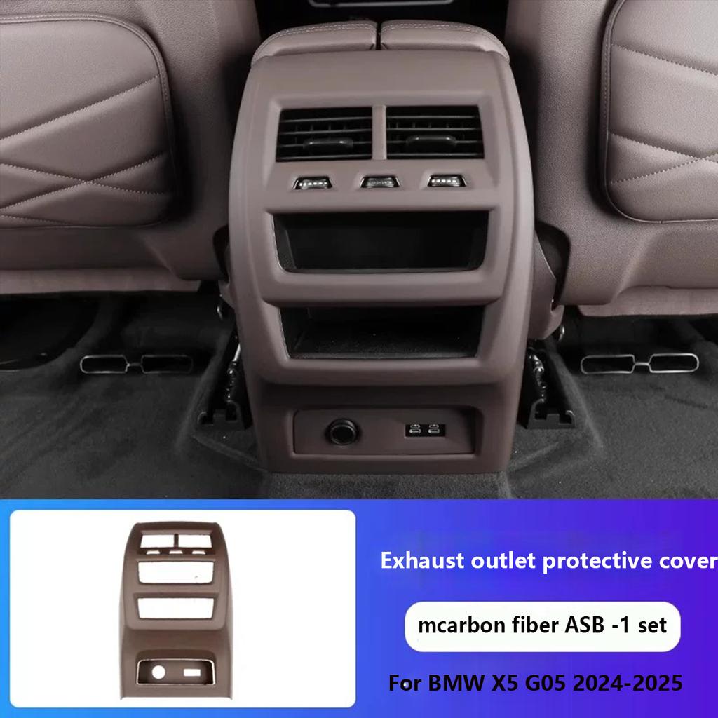ASB Fibre de carbone Pour BMW X5 G05 X6 G06 - Couvercle de décoration de sortie d'aération arrière Cadre USB Accessoires Auto