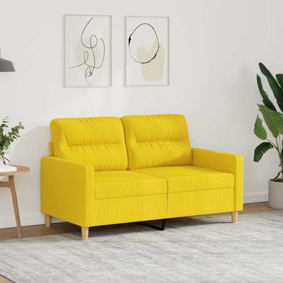 Vidaxl 2-Seater Sofa, Light Yellow, 120 Cm, Upholstered In Fabric