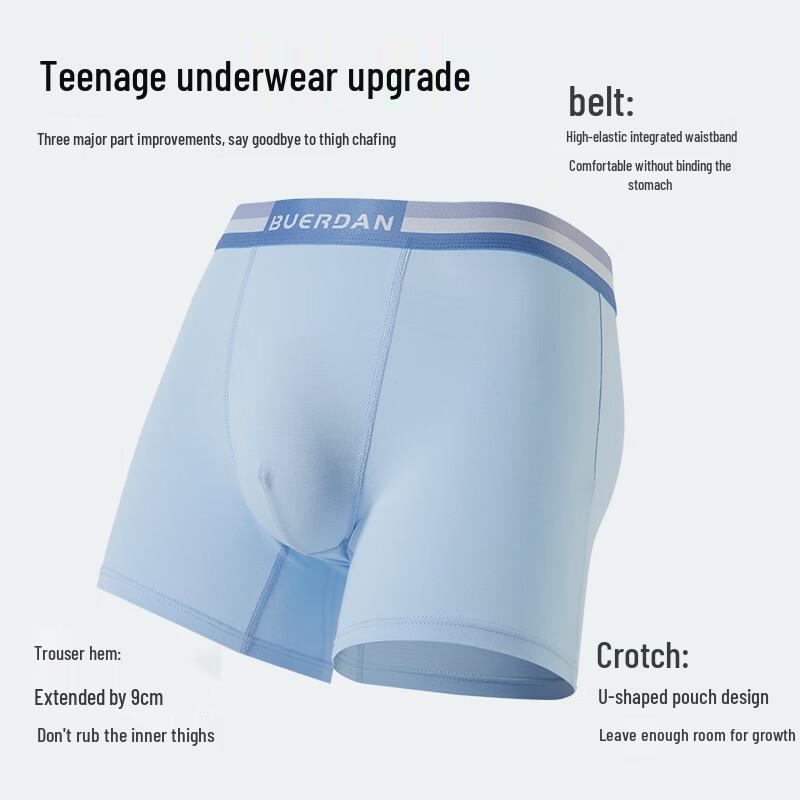 Mao Ren Men's Antibacterial Cotton Boxer Briefs 4-Pack