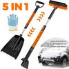5 In 1 Retractable Snow Brush and Ice Scraper for Car Windshield Snow Shovel with 180° Pivoting Brush Head Car Snow Cleaning