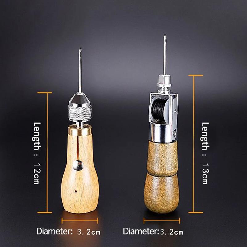 Diy Leather Sewing Awl Kit Waxed Thread Hand Sewing Tools Leather Craft Edge Stitching Belt Strips Shoemaker Canvas Repair Tools