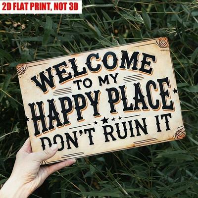 Iron Rustic Welcome Sign Personalized Metal Tin Wall Art Farmhouse Vintage Weatherproof Decor