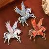 1pc Beautiful Enamel Flying Horse Brooch - Big Wings Elf Animal Unisex Brooch Pins For Women Men Party Office Creative Gift