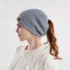Autumn and Winter Warm Ear Protection Pullover Hat Women's Hat Ponytail Hole Knitted Hat European and American Wool Hat Tide