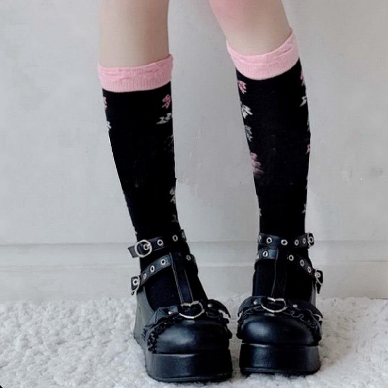 Zapatos Lolita Zapatos Kawaii Loli Diabólica Estilo Murciélago Pequeño Lazo Demonio Gótico Oscuro Punk Plataforma Cosplay Lolishoes Tacón Alto