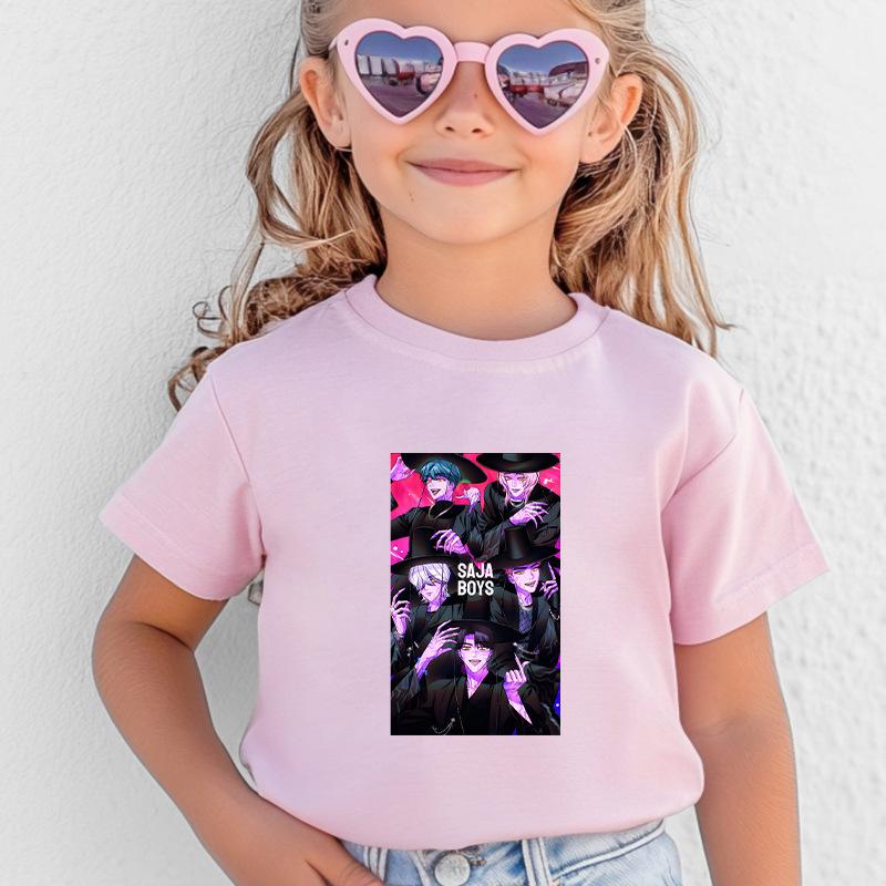 T-Shirts Girls Children's Women's Comfortable Cartoon Printed T-shirt Pure Cotton Short Sleeves Soft