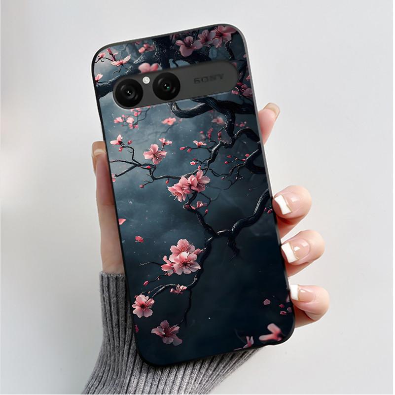 

Case For Sony Xperia 10 VII XQ-FE54 XQZ-CBF Fashion Butterfly Flowers Black Silicone Soft Phone Case for Sony 10VII Back Cover Sony Xperia 10 VII