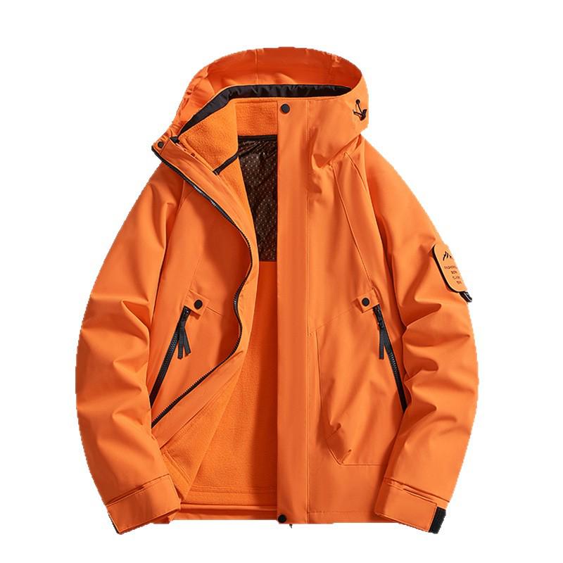 Unisex 3-in-1 Waterproof Windproof Hooded Jacket for Outdoor Mountaineering