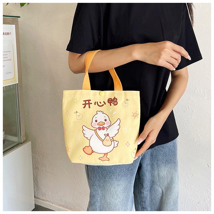 Cartoon Canvas Tote Bag for Kids, Birthday Party Favors Gift Pouch, Wedding Candy Bag, Festival Giveaway Handbag CLE
