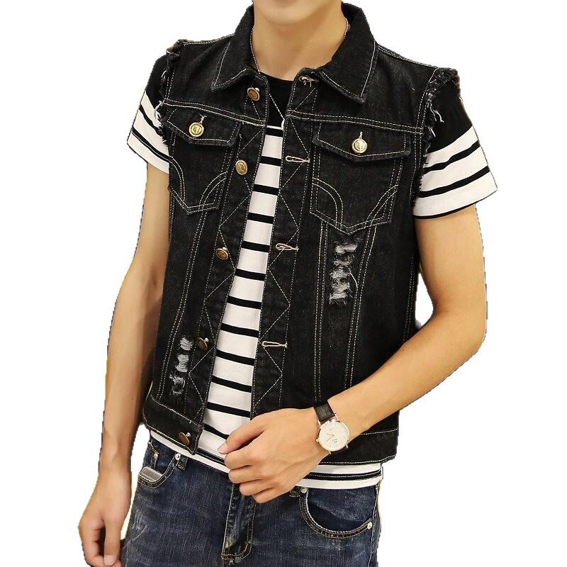 Men's Trendy Slim-Fit Denim Vest – Sleeveless Lapel Jacket
