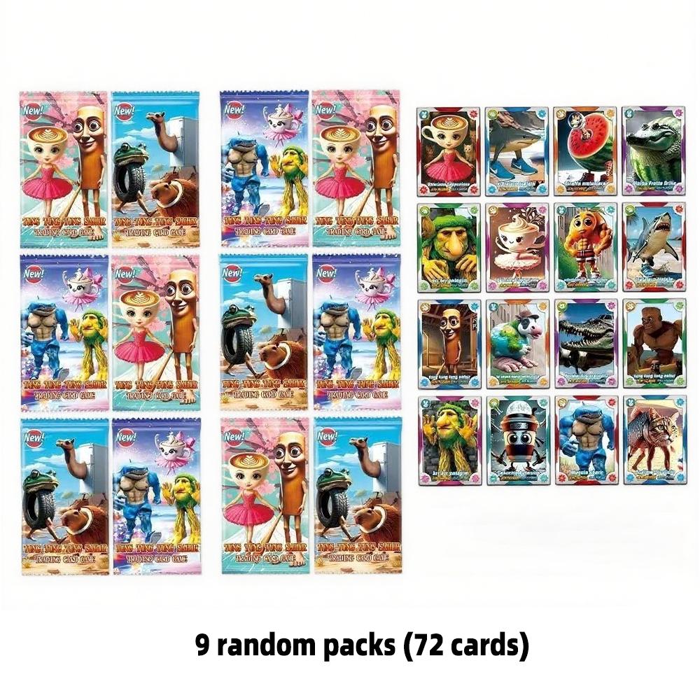 Italian Brainrot Trading Cards Tungtungtung Sahur Tralalero Tralala Collection Card Game Toy Battle Carte Toys For Children Gift