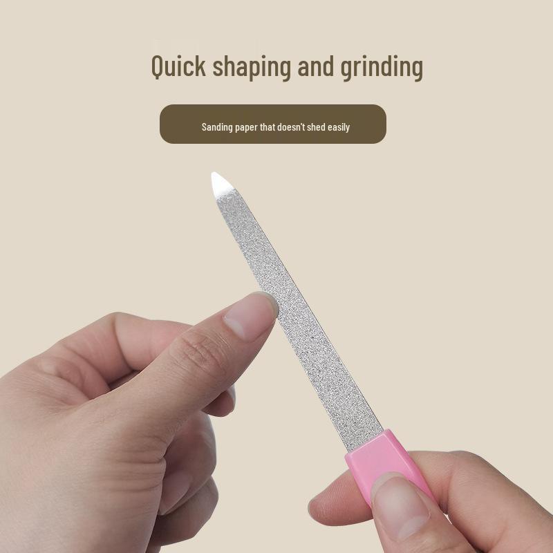 Doppelseitige Nagelfeile aus Edelstahl mit Kunststoffgriff zum Formen und Polieren
