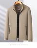 Red Festive Small Stand-Collar Casual Jacket for Middle-Aged Men - Spring/Autumn