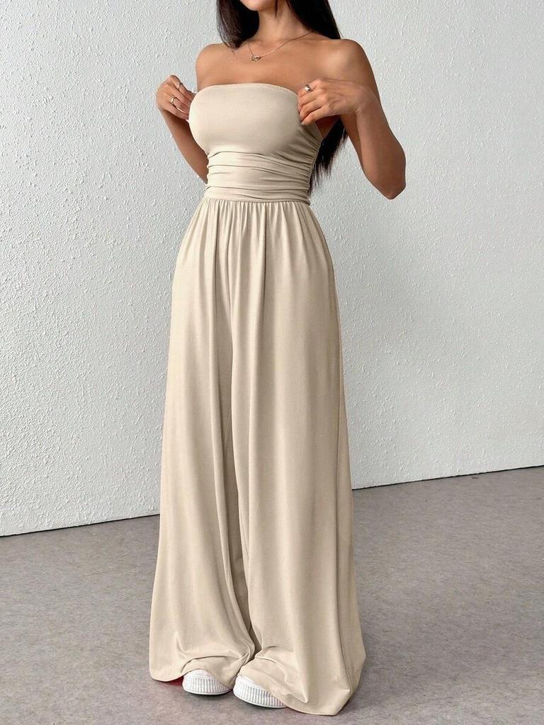 2026 Strapless Wide-leg High-waisted Jumpsuit