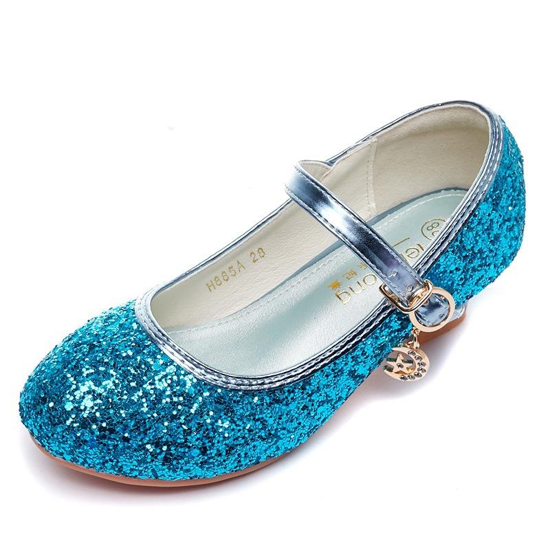 Children's High Heels Fashion Spring Autumn Girls' Single Shoes Little Girls gold silver Non-Slip Shoes Host Performance Shoes