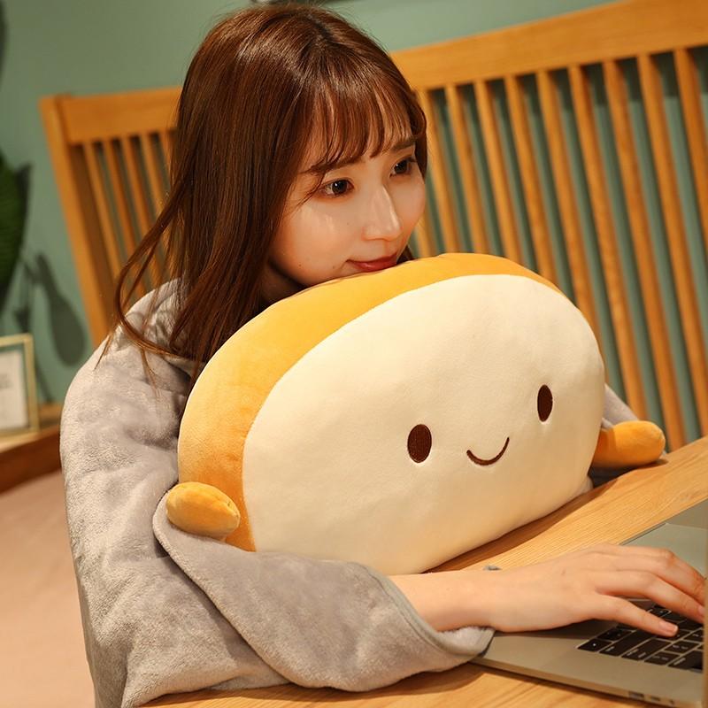 Toast Bread Pillow Funny Food Plush Pillows Small Cute Stuffed Plush Toast Sofa Pillow for Adults Gift Home Bed Room Decor