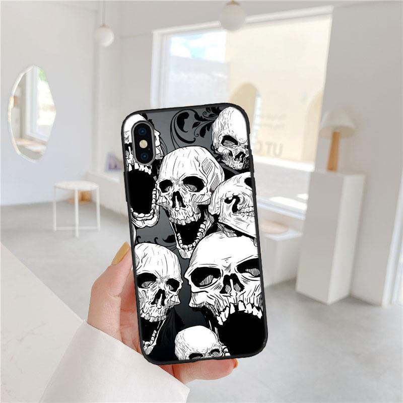 LO87 Skeleton Skull Phone Case for Samsung Galaxy A11 A12 A13 A15 A52S A53 A55 A56 A70 A71 A72 A73 F06 F16 F56 S10 Plus S10e