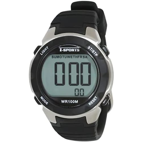 Klefer Men's Digital Watch, Waterproof, Stopwatch, Urethane Strap, Blue, Black, TS-D060-BK