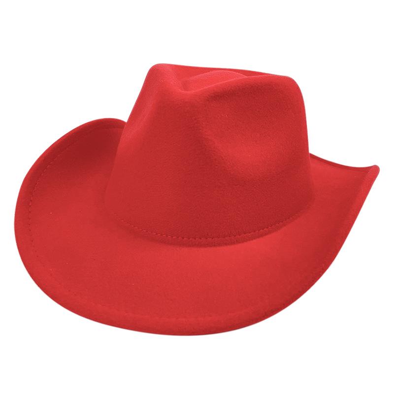Populární klobouk Fedora z vlněné plsti - Přizpůsobitelný retro britský jazzový styl s jednobarevnou barvou a širokou srolovanou krempou