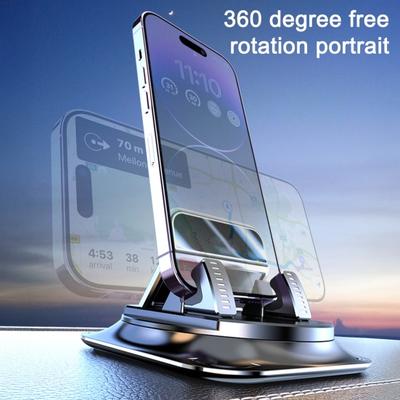 Soporte para teléfono de coche para salpicadero, giratorio 360 grados, soporte para teléfono con almohadilla antideslizante, operación con una mano, soporte para placa de identificación de aparcamiento para iPhone para Android