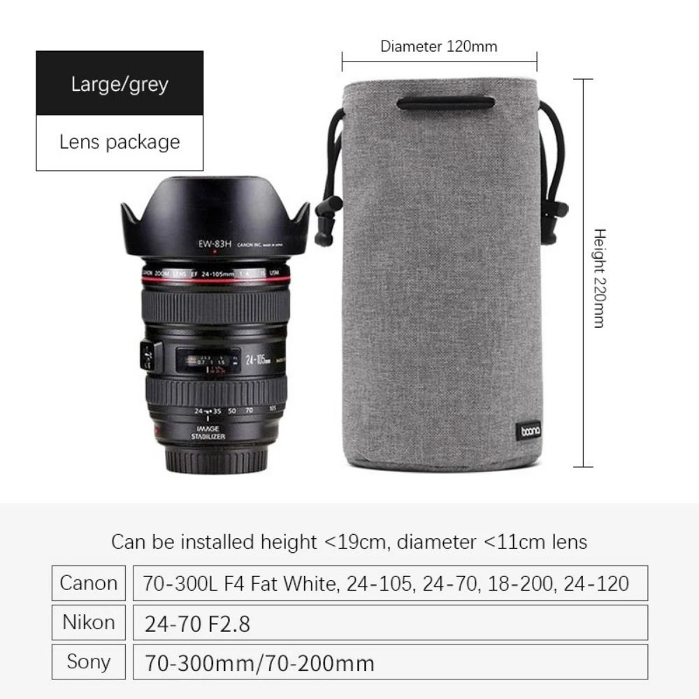 Adjustable Strap Camera Storage Bag Dustproof Velvet Lining DSLR Drawstring Bag Inner Bag Waterproof Lens Protective Case
