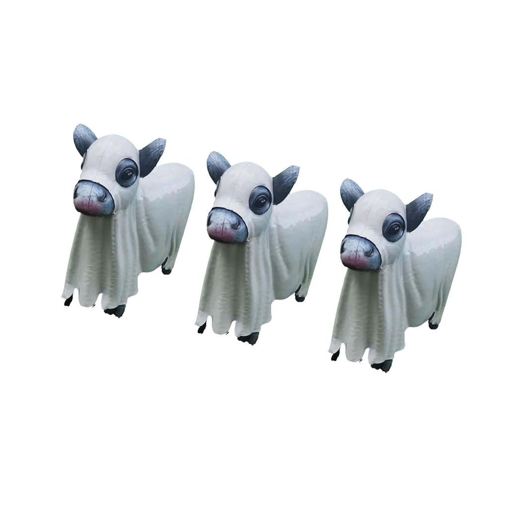 Halloween Ghost Figurines Centerpieces Spooky Resin Cow Ghost Statue Garden Decor Halloween Decorations for Porch Lawn
