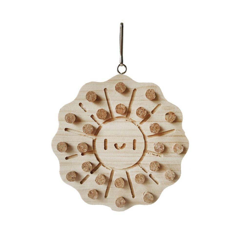 

Wood Parrot Chewing Toys Butterflies/Sun Bird Cork Puzzle Toy Bird Cage Sun