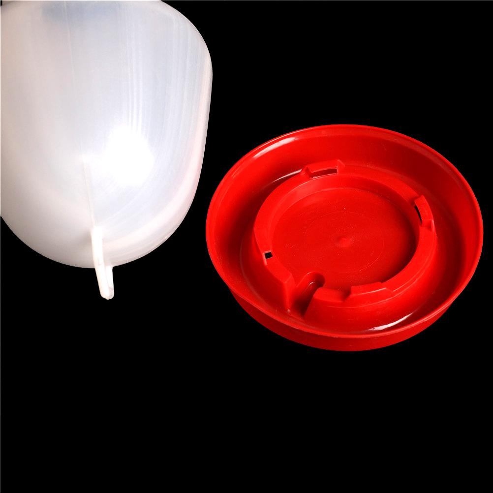 1L Automatic Red Plastic Feeder Baby Chicken Chicks Hen Poultry Feeder Lid & Handle