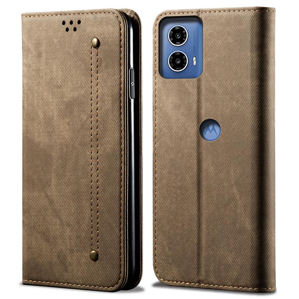 For Motorola Moto E14 4G/G04 4G/G04s 4G/G24 4G Case Anti-Drop Leather+TPU Stand View Phone Cover