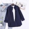 Camisa de Algodón Japonés de Primavera de Longitud Media para Mujer, Holgada e Informal