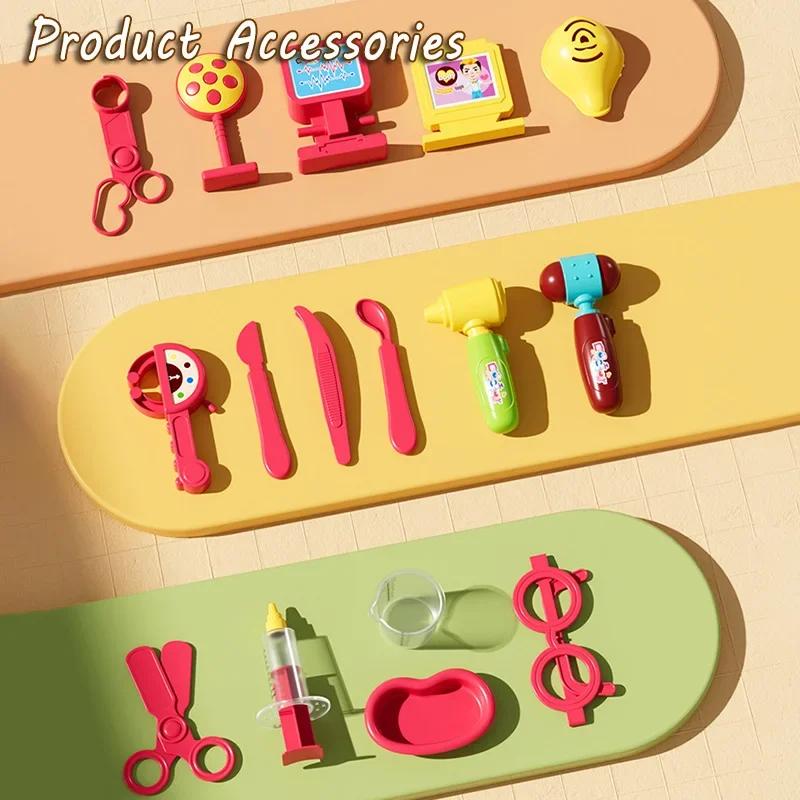 Non-Toxic Kids Pretend Play Dental Play Educational Toy Gift Doctor Toy Set Simulation Nurse Injection Stethoscope Sound Light Medical Kit