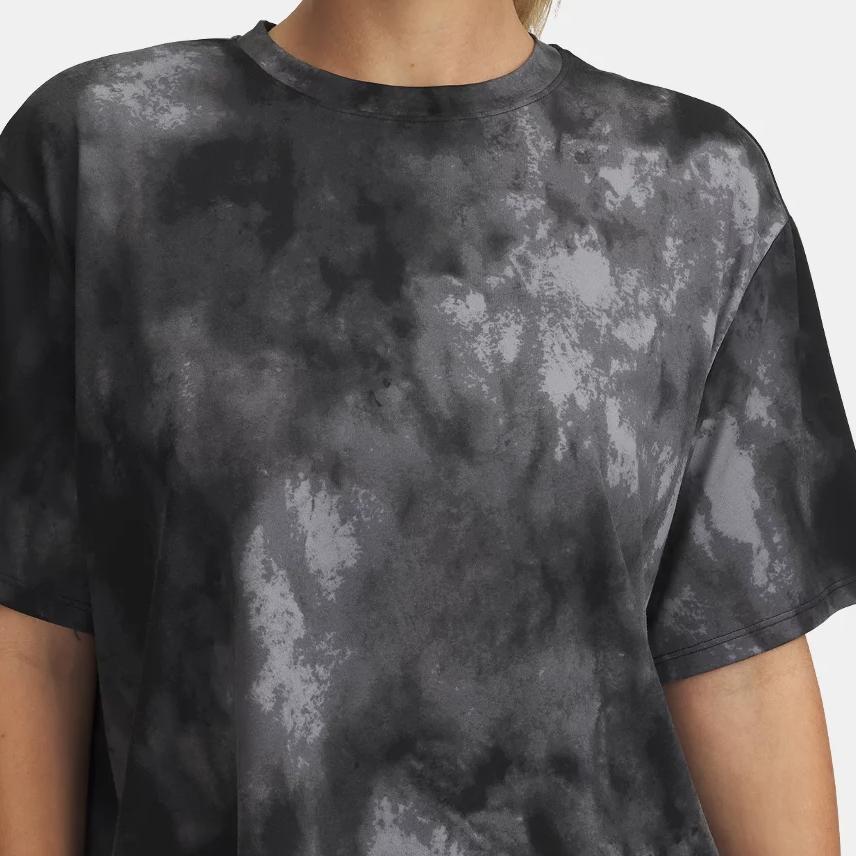 Under Armour Rush Comfortable Breathable Fashionable Simple Versatile Short Sleeve Drop Shoulder T-Shirt Women T-Shirts Titanium-Gray 1373974-035