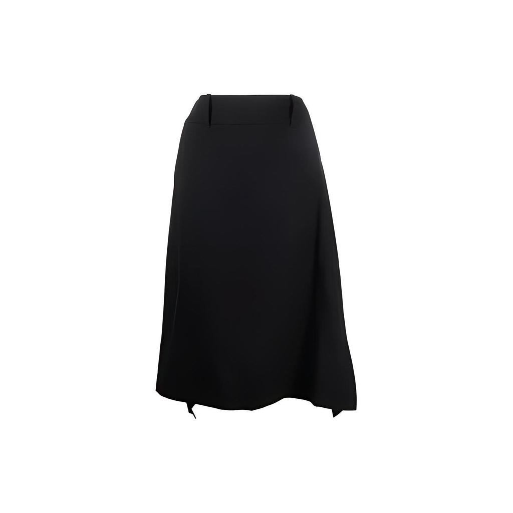 Y-3 Ss21 Solid Color Asymmetrical Midi Skirt Women Skirts Black HB6331-BLACK